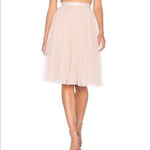 Needle & Thread blush tulle mini skirt